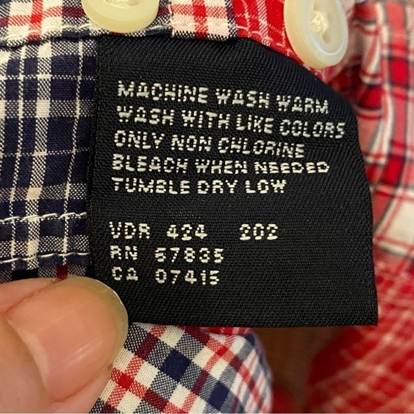 NAUTICA Plaid Patchwork Button Short Sleeve Top Size Small - Picture 8 of 8